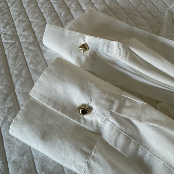 VINCE SIDE TIE WRAP BLOUSE WHITE SZ M - Picture 7 of 9